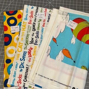 Robert Kaufman Dr Seuss Fabric Bundle Oh the Places Youll Go Panel 1 Yd & panel